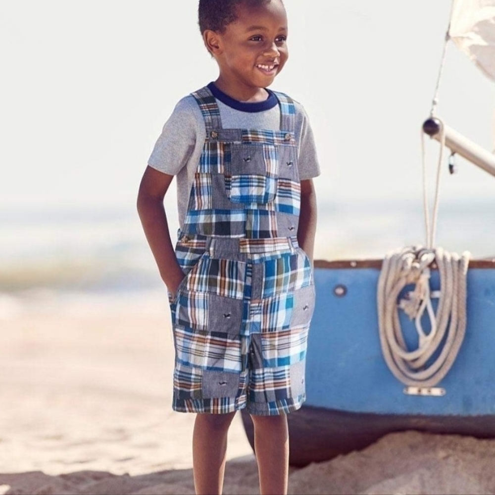 Gymboree Embroidered Whale Patchwork Overalls Whale Hello There Collection